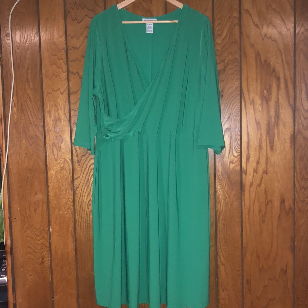Wrap around Green Pleated Dress